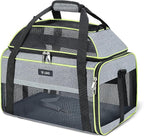 Lekereise Top-Expandable Pet Carrier - TSA Airline Approved Soft Sided Underseat Up to 15lbs Travel Carriers for Small Cats and Dogs with Locking Safety Zippers Anti-Scratch Mesh Gray