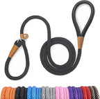 lynxking 8 FT Dog Leash Slip Lead 2 Pack Strong Heavy Duty Braided Dog Training Leash No Pull Training Lead Leashes for Medium Large and Small Dogs