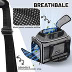 Cat Carrier Top-Expandable 18x11x11, United Delta American Airline Approved Dog Carrier, Soft-Sided Pet Carry Bag Under-Seat in Cabin, Puppy Airplane Travel Crate TSA Plane Kitten Cage Grey