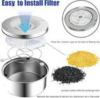 Dog Water Bowl Dispenser, No Spill Water Bowls for Dogs & Slow Feeder Stainless Steel Dog Bowl - Anti-Slip Pet Water Bowl Dispenser for Messy Drinkers