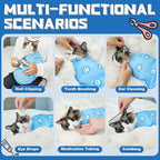 Supet Cat Wrap for Cutting Nails, Self-Adhesive Cat Grooming Wrap, Anti-Scratch Cat Wrap for Grooming, Ideal for Medicine, Nail Clipping, Teeth Brushing, Ear Cleaning