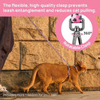 Cat Harness and Leash Set - Escape Proof Adjustable Cat Harness, Comfortable Soft Lightweight, Use Safe & Easy, Walking Travel Kitten Harness for Small Medium Large Cats (Pink)