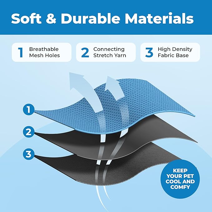 Voyager Escape-Proof Step-in Lock Cat Harness & 5ft Neoprene-Handle Leash Set All-Weather Mesh with Reflective Stitching for Small to Large Cats by Best Pet Supplies, Black Trim-Baby Blue (327), S