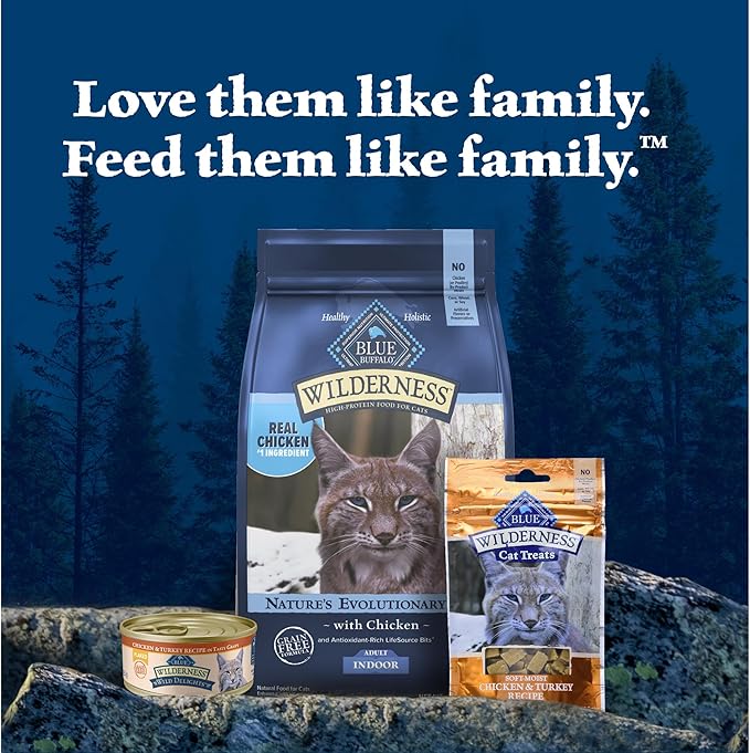 Blue Buffalo Wilderness Wild Delights Natural Wet Food for Cats, Flaked Chicken & Turkey in Tasty Gravy, 5.5-oz Cans, 24-pack