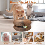 Kitty Cat Toy Scratch Board, Accordion with Ball, Magic Organ Cat Scratch Toys for Indoor, Foldable Design,Boosts Claw Health,Relieve Anxiety and Protect The Furniture
