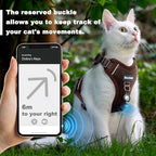 Cat Harness and Leash Set - Escape Proof Adjustable Cat Harness, Comfortable Soft Lightweight, Use Safe & Easy, Walking Travel Kitten Harness for Small Medium Large Cats, Brown, S(7-12lb)