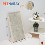 PETKARAY Cat Scratcher, Sisal Scratching Ramp, L Shape Cat Scratch Pad for Indoor Cats, Wall Furniture Protector Large Size