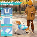 Pullover Dog Sweater,Half Chest Lapel Design Pet Sweaters for Dogs Boys or Girls,Pet Knitted Dog Clothes,Pet Clothing,Suitable for Various Sizes or Breeds Dogs Sweaters(Blue Group,XL)
