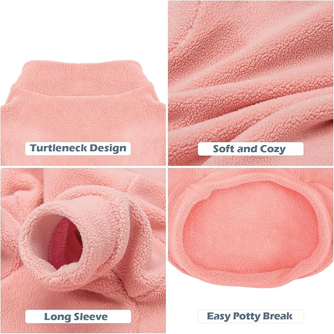 Dog Sweater, 3 Pack Dog Sweaters for Small Dogs Girl Boy, Ultra Soft Warm Puppy Clothes Dog Coat for Winter (Peach+Lt Camel+Pink, X-Large)