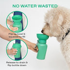 Springer Flip Portable Dog Water Bottle with Foldable Food Grade Silicone Bowl - 20 Ounce Travel Dog Water Bottle Ideal for Camping - Easy Squeeze Hydration & Release to Drain