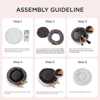 Bedsure Calming Dog Bed for Large Dogs - Donut Washable Large Pet Bed, 36 inches Anti Anxiety Round Fluffy Plush Faux Fur Dog Bed, Fits up to 80 lbs Pets, Navy