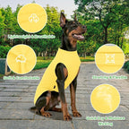 2 Pack Dog Shirts, Summer Pet Sleeveless Vest, Breathable Dog Clothes, Stretchy Tank Top T-Shirts for Large Medium Dogs, Grass Green+Lemon Yellow (2XL)