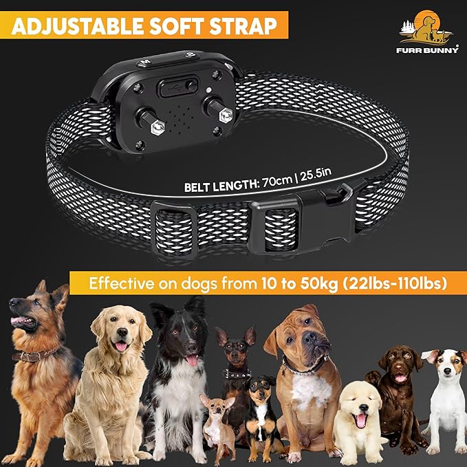 2025 Upgraded Intelligent Dog Bark Collar for Medium and Large Dogs - Beep, Vibration and Safe Static Shock, 7 Sensitivity Levels Adjustment - Effective Training to Stop Excessive Barking Fast
