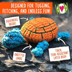 HuggleHounds Huggle-Fusion Dog Toy - Dog Toys Rubber, Fuzzy Dog Toy, Puppy Essentials, Plush & Heavy Duty Latex for Small, Medium & Large Dogs, All Breeds - Bugsy Bunny