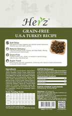 Herz Air-Dried Dog Food – U.S.A Turkey Breast Recipe 2 lb, Single Pure-Meat, Grain Free, All Natural, High Protein, Limited Ingredients