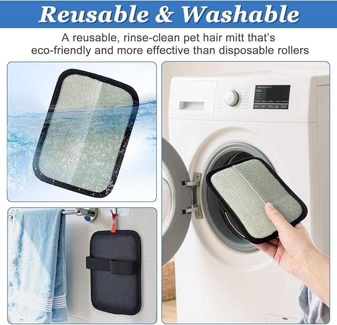 2 Pcs Newly Upgraded Electrostatic Pet Hair Removal Glove,Magic Brush Pet Hair Remover for Cats & Dogs,Reusable Pet Hair Remover Gloves for Couch Carpet Car Seat Laundry