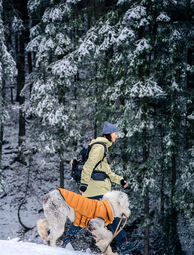 SPACE LION Puffer Jacket, Down Winter Coat, Waterproof, Windproof, Lightweight Jacket, Adjustable Fit for Small Dogs(Orange,XS)