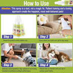 2PCS Pet Deterrent Spray - Stops Cat & Dog Peeing, Chewing, Scratching, Natural Citrus & Lemon Formula, Safe, Stain-Free Pee Corrector for Furniture, Shoes Indoor & Outdoor Training (4oz)