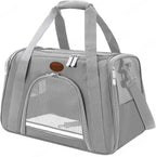 Cat Carrier Dog Carrier Pet Carriers for Medium Small Cats Dogs Puppies up to 25 Lbs,TSA Airline Approved Small Dog Cat Carriers Soft Sided,Collapsible Travel Puppy Carrier (Grey, Large)