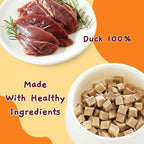 Jungle Calling Freeze Dried Duck Dog & Cat Treats - High Protein, Low Fat, Made with a Single Ingredient - Perfect for Training and Snacking, 2.8 oz (Duck Cube)
