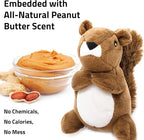 Playology Dog Toys | Plush Toy Squirrel Stuffed Animal for Dogs | Small Peanut Butter Scented Toy - Easy to Clean and Made from Non Toxic Materials