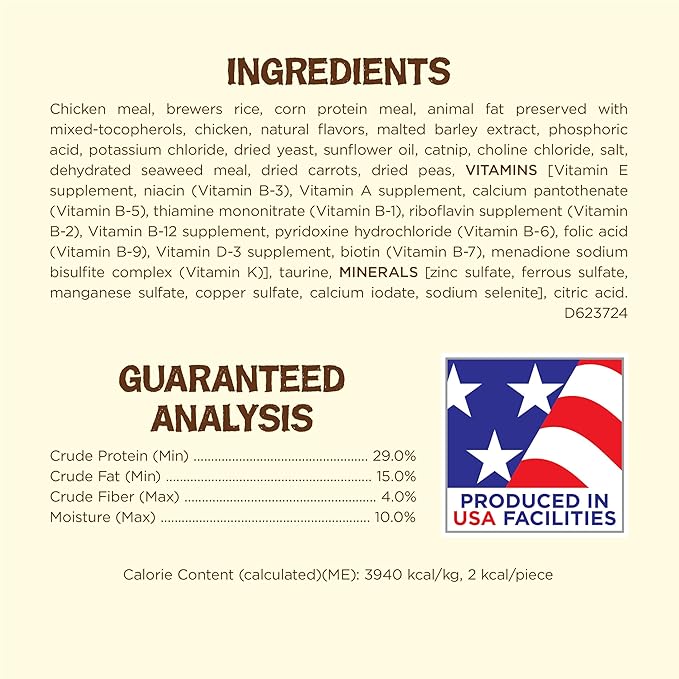 Friskies Purina Made in USA Facilities, Natural Cat Treats, Party Mix Natural YUMS Catnip Flavor - 20 Ounce (Pack of 2)