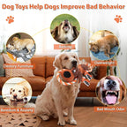 Plush Dog Toys with Rope, Squeaker & Crinkle Paper – Interactive Squeaky Chew Toy for Large Dogs & Puppies – Tough Pet Toy for Tug of War, Fetch & Dental Exercise