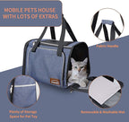 Dog Carrier, ENSOBO Cat Carrier Pet Travel Carrier Bag Airline Approved Folding Fabric Pet Carrier for Small Dogs Puppies and Medium Cats, w/Locking Safety Zippers