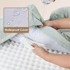 EHEYCIGA Orthopedic Large Dog Bed, Waterproof Memory Foam, Non-Slip Bottom, Sage Green, 35"L x 22"W x 6.5"Th