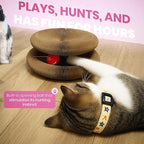 Fin & Jacky Magic Organ Cat Scratcher Board Toy, Upgraded Magnets & Durable High-Density Cardboard for Stability, Eco-Friendly, Kitty Kurlz Round Cat Scratcher, Interactive Indoor Playboard