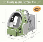 Breathable Cat Bubble Backpack Large Space Pet Carrier Backpack Expandable for Kitty Dog, Foldable Airline Approved Cat Backpack, Transparent PetTravel Backpack Up to 20 lbs (Green) (Green)