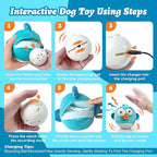 Dog Toys,Rechargeable Crinkle Chew Interactive Squeaky Toy with Jumping Music Moving Ball for Small Medium Large Breed Puppy Toys to Keep Pets Busy (Puffer)