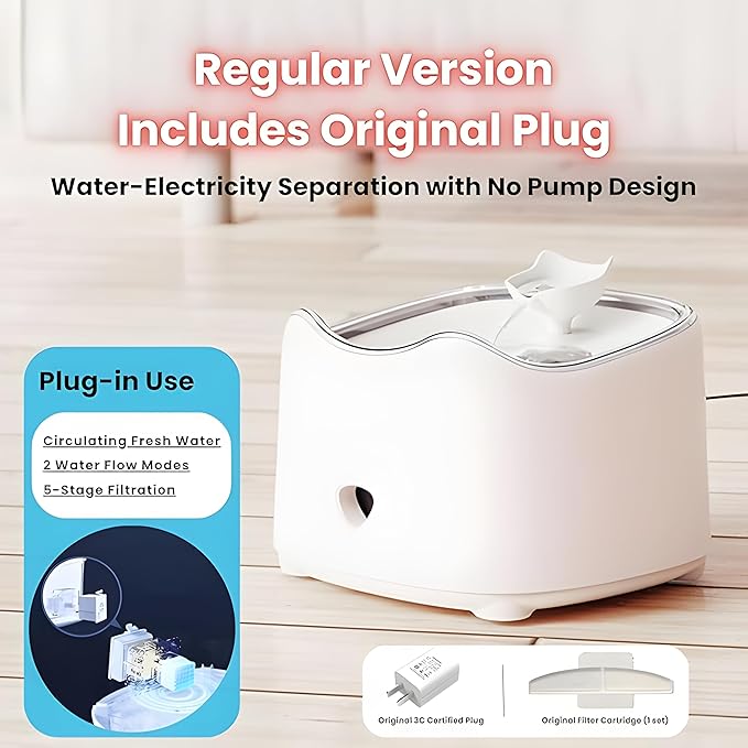 1.8L Automatic Pet Water Fountain – Quiet Smart Water Dispenser for Cats, Dogs & Small Pets, Self-Circulating, Easy to Clean, BPA-Free Pet Drinking Fountain