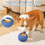 Long-Lasting Interactive Dog Lick Toy, Stuffable Dog Enrichment to Keep Dogs Busy, Wobbly Treat Dispensing Freezable Licking Toys, Food-Grade Safe (Dark Blue,L)