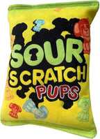 Huxley & Kent Funny Dog Toy w/Squeaker – Power Plush Squeaky Dog Toys for Small, Medium & Large Dogs – Soft Stuffed Animal for Indoor Play & Fetch - Sour Scratch, Small