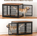 42 Inch Heavy Duty Dog Crate Furniture for Large and Medium Dogs, Decorative Pet House End Table, Wooden Cage Kennel Furniture Indoor, Rustic Brown