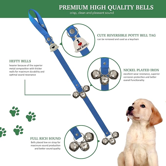 Caldwell's Pet Supply Co. Dog Potty Bells, Dog Door Bell, Bells to Go Outside, Potty Training Bell, Dogs Doorbell, Dogs Potty Doorbell, Ring to Go Pee, All Breed Puppy Training Tool