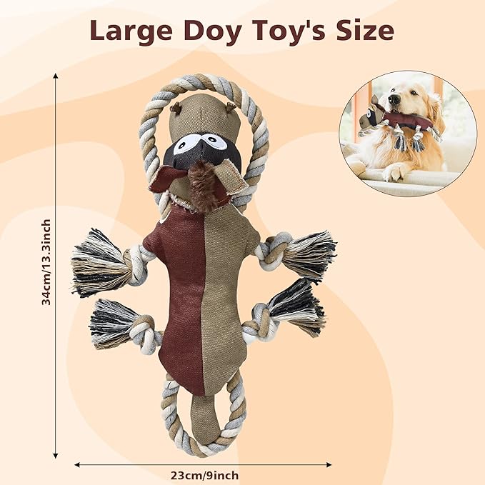 IOKHEIRA Dog Toys for Aggressive Chewers,Tough Indestructible Dog Toys,Squeaky Toys for Large Dogs,Durable Dog Chew Toys (Auburn)