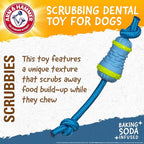 Arm & Hammer for Pets Throw N’ Tug Dental Chew Toy Infused with Baking Soda - Perfect for Aggressive Chewers, Large Dogs, and Tug of War Play - Rope Component for Tossing Fun - Dental Health Support