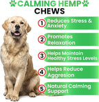 Grateful Pawz Hemp Calming Chews for Dogs - Dog Calming Chews - 170 Anxiety Relief Treats with Hemp Oil - Sleep Aid - Advanced Health Joint Support Supplement - Health & Wellness