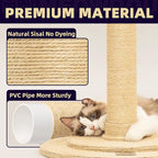 Cat Scratching Post 41.7" Tall Scratching Post for Indoor Cats Cat Scratcher Cat Tree Wrapped Sisal Rope Large Cat Scratching Post Cute Cat Scratching