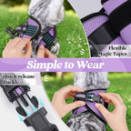 rabbitgoo Cat Harness and Leash Set for Walking Escape Proof, Adjustable Soft Kittens Vest with Reflective Strip for Cats, Comfortable Outdoor Vest, Light Purple, L
