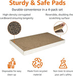 Amazon Basics Corrugated Cardboard Cat Scratchers, 4 Pack, White