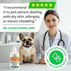 BARK&SPARK Omega 3 Fish Oil for Dogs - w/Wild Alaskan Salmon Oil for Dogs, Fish Oil Liquid Supplement for Pets, EPA+DHA Fatty Acids, Skin&Coat Support - Itch&Allergy Relief, Joint, Immune&Heart Health