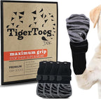 DOK TigerToes Premium Non-Slip Dog Socks for Hardwood Floors - Extra-Thick Grip That Works Even When Twisted - Prevents Licking, Slipping, and Great for Dog Paw Protection - Size Small