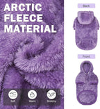 SCENEREAL Fleece Sweater Hoodie for Small Medium Large Dogs, Fuzzy Warm Sweatshirt with Pocket, Cute Dog Clothes for Boy/Girl Winter/Fall, Designer Sweater with Leash Hole