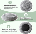 JOLLYVOGUE Dog & Cat Bed, Calming Anti-Anxiety Pet Bed for Small Dogs, Fluffy Donut Cushion for Small and Medium Pets (20")