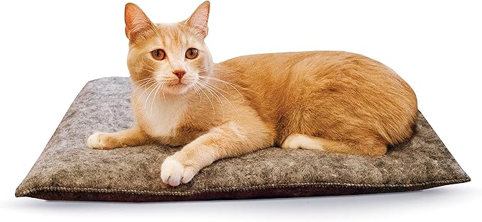 K&H Pet Products Amazin Kitty Pad, Indoor Unheated Cat Bed Traps Cat Hair and Dander, Washable Cat Mat, Gray 15 X 20 Inches, Unheated 2-Pack