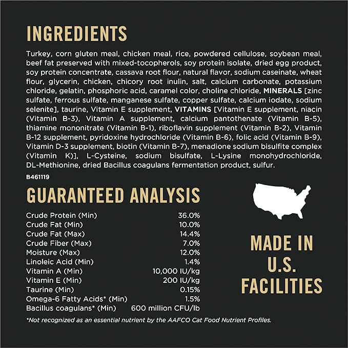 Purina Pro Plan Hairball Management, Indoor Cat Food, Turkey and Rice Formula - 16 lb. Bag