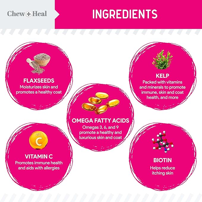 Omega 3 Powder for Dogs - 5.4 oz of Dog Powder Supplement for Skin and Coat - Made with Omega 3, 6, and 9 Fatty Acids, Biotin, and Vitamin C - Made in The USA